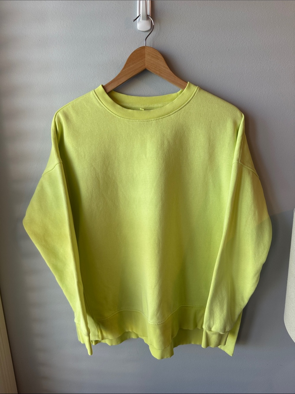Lou & Grey Oversized Neon Yellow Crewneck Sweatshirt